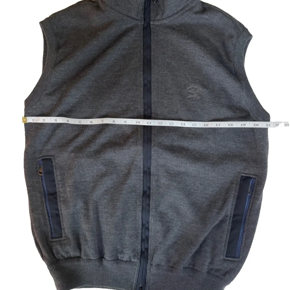 Paul & Shark Men's L Fleece Vest Gray Cool Touch Lined RIRI Italy Yachting - Picture 4 of 8